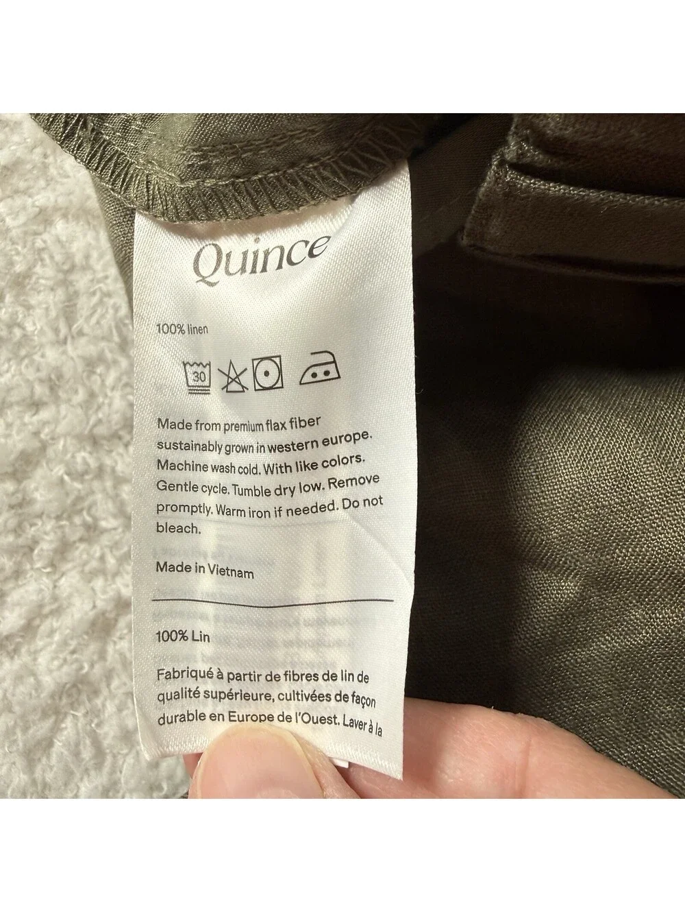 Quince 100% European Linen Pants Men’s M Bayberry Olive Elastic Waist